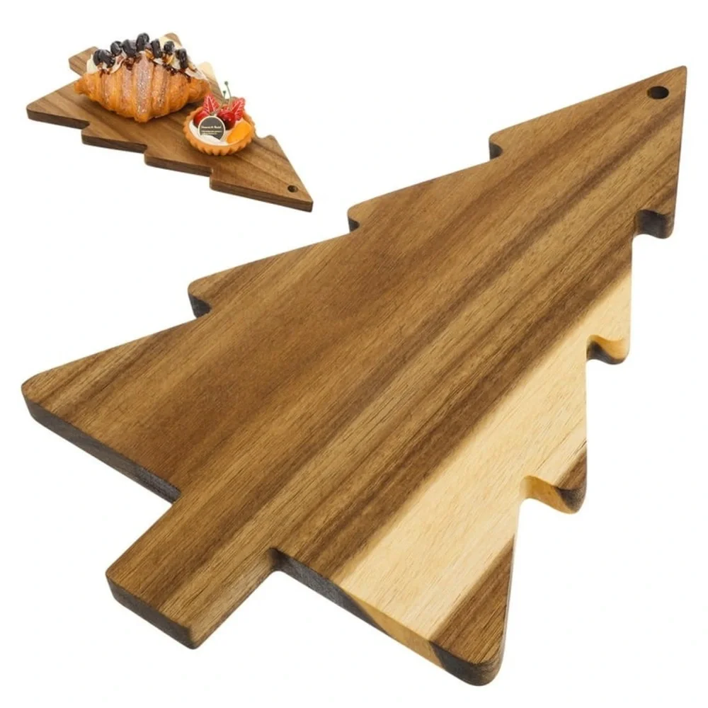 Robert Stanley Home Collection Acacia Wood Tree Charcuterie Board Holiday NWT